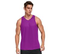 Débardeur décontracté pour homme - Moderne - Respirant et léger - Imprimé intégral - Pour activités de plein air, violet, Taille M