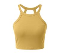 Débardeur D'été Élégant Pour Femme Debardeur Blanc Crop Top Lavable En Machine Croc Avec Soutien Gorge Intégré Taille Tenue De Bureau Discrète Tank Tops Débardeurs Haut Ete