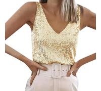 Débardeur d'été élégant pour femme - Haut d'été élégant à bretelles spaghetti - Col en V - Haut d'été - Dos nu - Top basique - Dos nu - T-shirt de fête - T-shirt extra long sexy