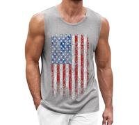 Débardeur d'été pour homme - Drapeau américain - Sport - Sans manches - T-shirt de fitness - Maillot de corps - Pour l'extérieur, la plage ou la gym - Jogging - Course à pied - Fitness - Taille S à