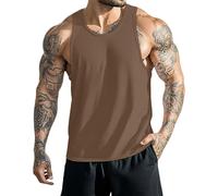 Débardeur d'été sans Manches pour Homme Sport Col Rond Coton Imprimé Plage Gilet sans Manche Maillot Tank Top pour Fitness Gym Running Jogging Hommes Grandes Tailles Débardeur