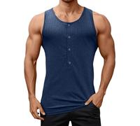 Débardeur d'été sans Manches pour Homme Sport Col Rond Coton Imprimé Plage Maillot de Corps pour Homme - Gilet pour la Course à Pied, Le Bodybuilding Hommes Grandes Tailles Débardeur