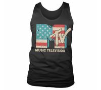 Débardeur Distressé Drapeau USA Officiellement Licencié MTV Tailles S-XXL