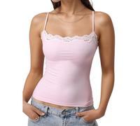 Debardeur Dos Nageur Femme de Bain 2026 Basique sans Manches Top Ete Laine Cotele Fluide sans Couture de Force Camisole avec Soutien Gorge Intégré Dos Débardeur Femme Coton Pink XS