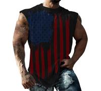 Débardeur Drapeau américain pour Hommes, Chemise du 4 Juillet, Patriotique américain, sans Manches, Chemises Musculaires Graphiques, entraînement d'été, réservoirs amusants37#Z