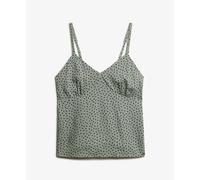Superdry Cotton Cami Sleeveless Top Vert L Femme