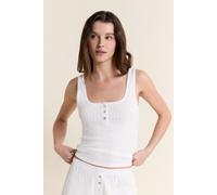 Débardeur en coton pointelle - Katell - S - Blanc - Femme - Etam