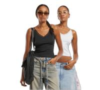 Urban Classics Tb7514a Sleeveless V Neck T-shirt 2 Units Noir S Femme