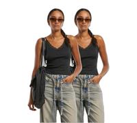 Urban Classics Tb7514a Sleeveless V Neck T-shirt 2 Units Noir XL Femme