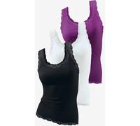 Débardeur en dentelle un basique tendance - H.I.S - noir, blanc, mûre NOIR, BLANC, MÛRE 42/44