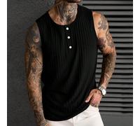 Débardeur en maille côtelée, coupe slim, tissu doux et confortable, débardeur décontracté d'été pour city break, design de boutons contrastés, style street décontracté, vacances L,M,S,XL,XS,XXLUnicolo