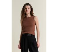 Débardeur en maille fine côtelée - Poly Debardeur - L - Chocolat - Femme - Etam