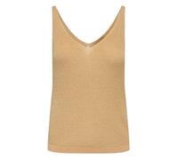 Débardeur en maille fine pêche pailleté avec une coupe près du corps et un col v L