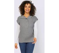 Débardeur en tricot 2 types de cols : col montant ou à revers - Best Connection - gris chiné GRIS CHINÉ 46