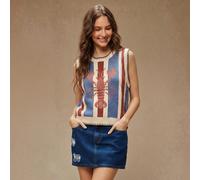 Débardeur en tricot d'été à col rond avec motif intarsia homard et multi-points de couture, pour vacances de printemps L,M,S,XL,XSAnimal,graphique,PlantesTricots