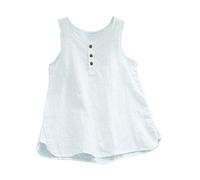 Debardeur Ete Femme en Coton et Lin Caraco Grande Taille Col Rond Débardeur sans Manche Casual Ample LéGer Haut Classique Confortables Respirant Tank Top de Plage Voyage Vacances