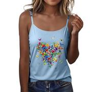 Debardeur Ete Femme Imprimé, Debardeurs-Sport Col Carré Coupe Ample Top Base Léger Confortable Mode Décontracté Gilet sans Manches Ete Respirant Sport Fitness Plage Vacances