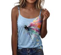 Debardeur Ete Femme Imprimé, Debardeurs-Sports Col Carré Coupe Ample Top Base Léger Confortable Mode Décontracté Gilet sans Manches Ete Respirant pour Sport Fitness Plage Vacances