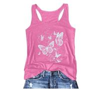 Debardeur Ete Femme Imprimé, Debardeurs-Sports Col Rond Coupe Ample Top Base Léger Confortable Mode Décontracté Gilet sans Manches Ete Respirant pour La Sport Plage Vacances