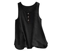 Debardeur Ete Femme sans Manche- Caraco Grande Taille Col Rond-Débardeur Casual Ample LéGer Fluide Haut Couleur Unie Confortables Pas Cher Tendance Tank Top de Plage Voyage Vacances