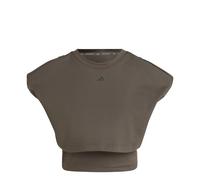 Adidas Power Boxy French Terry 3 Stripes 3/4 Sleeve T-shirt Marron L Femme