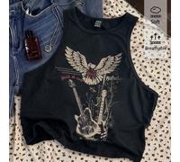 Débardeur femme ajusté col rond minimaliste décontracté, motif rétro violon aigle, convient pour l'été, les festivals de musique, l'aéroport, les vacances à la plage L,M,S,XL,XS,XXL,XXS,XXXL,XXXXLFaus