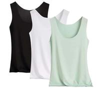 Debardeur Femme Basics Top Debardeur Caraco Lot De 3 Débardeurs Debardeur Maillots De Corps pour U Crop Top Femme Basique Côtelé Haut Femme Ete pour Athletic Gym Shirt Chic Et Élégant 2026