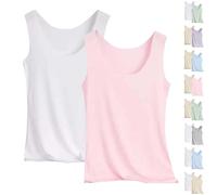 Debardeur Femme Coton Fine Bretelles - Top Dos Nu Femme Y2K Blouse Soie Glacée Débardeur Col Rond Haut Oversize sans Manche Debardeurs Thin Lot De 2 Hauts Loose Tops Couleur Unie Blouses XXXXL