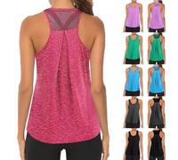 Débardeur Femme de Sport Doux Et Léger Sans Manches Décontracté Épaule Large Course Yoga Pilate Gym Athlétique Entraînement Tricot pour Drôle Chemise grande taille, 2-gris., Large