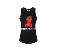 Débardeur Femme Ducati Corse Francesco Bagnaia 63 - Col Arrondi - Coupe Ajustée - Noir L