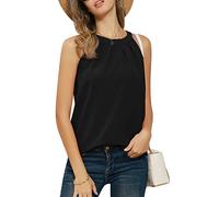 Débardeur Femme Ete Sexy Épaule Nue Blouse sans Manches Top Camisole Chic Hauts Anne Tops Noir S