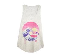 Débardeur Femme - GL BOUTIK - Imprimé Vague de Kanagawa - Taille Unique (36-38) - Polyester - Style Retro 36/38