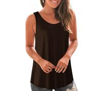 Débardeur Femme Grande Taille T-Shirts sans Manches Couleur Unie Hauts de Plage Femmes Tops Ample Mode Tee Shirt Femme Tunique Casual Loose Décontracté Débardeur Lâche Respirant Tops Pas Cher