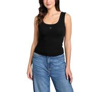 Débardeur Femme GUESS Triangle Patching Débardeur Côtelé JetBla NERO 423649