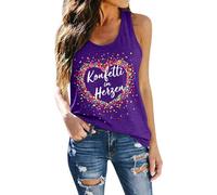 Débardeur Femme Moderne pour Décontracté Confortable et Élégant avec Motifs Ornementaux (Purple, L)