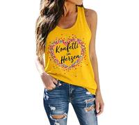 Débardeur Femme Moderne pour Décontracté Confortable et Élégant avec Motifs Ornementaux (Yellow, M)