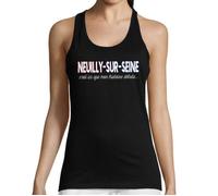 Débardeur Femme - Neuilly-sur-Seine - Coton - Col arrondi - Noir - Regular S