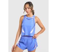 Nike - Women's AeroSwift DF ADV Cropped Running Tank Top - Débardeur - S - sapphire / hot lava / hot lava