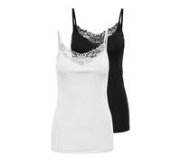 Only Débardeur Onlkira Lace – Noir et Blanc – Taille 38 (M) – Lot de 2 Femme