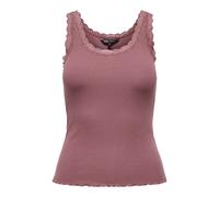 Only Débardeur en dentelle Onlsara Sharai JRS Noos Basique – Sans manches, col en U, Rose/Marron M