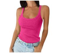 Debardeur Femme Rose, Sexy Tops Hauts Courts Court Ete Y2k Top Femme Ete, Lot Debardeur Tshirt Chic Et Elegant Respirant Décontracté Maillot De Corps Camisole