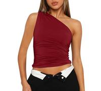 DéBardeur Femme sans Manches- Caraco Sexy VêTements Y2K Haut AsyméTrique À éPaules DéNudéEs Camisole Slim Fit Moulant Party Gilet Tendance Streewear Chic Banquet Bandeau Tube Top