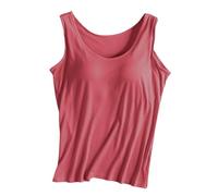 Débardeur Femme Soutien Intégré Confortable sans Armatures Sport Yoga Extérieur Décontracté Moderne (Watermelon Red, XXL)