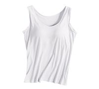 Débardeur Femme Soutien Intégré Confortable sans Armatures Sport Yoga Extérieur Décontracté Moderne (White, L)