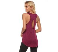 Débardeur Femme Sport Lâche Et Respirant Sans Manches Doux Et Léger Tank Top pour Gym Pilate Yoga Course Entraînement Gymnastique Sport T-Shirt Curvy Slim Fit, rouge, Large