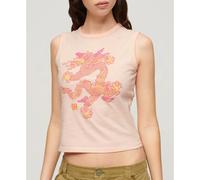 Superdry Vintage Etd Sleeveless T-shirt Beige S Femme