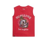 Superdry Tattoo Rhinestone Sleeveless T-shirt Rouge M Femme