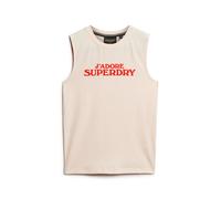 Superdry T-shirt sans manches Sport Luxe Graphic Fitted Beige XS Femme