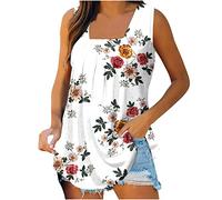 DéBardeur Femme Top Caraco Chic Et ÉLéGant Col Carré Chemise Fluide Ample sans Manche Haut Sexy LâChe Respirant Chemise Doux Camisole Mode Casual Tank Tops ÉTé Amples De Base Shirts Tunique