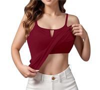 Debardeur Femme Top Soutien Gorge Intégré Débardeur Yoga Sport Moderne Décontracté Tank Top Eté Caraco Bretelles Spaghetti Hauts sans Manche Tee Shirt Camisoles de Base